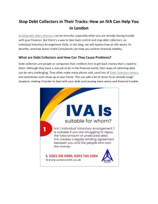How an IVA Can Help You in London