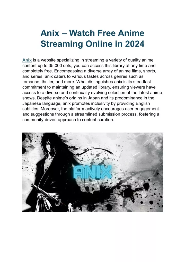 anix watch free anime streaming online in 2024