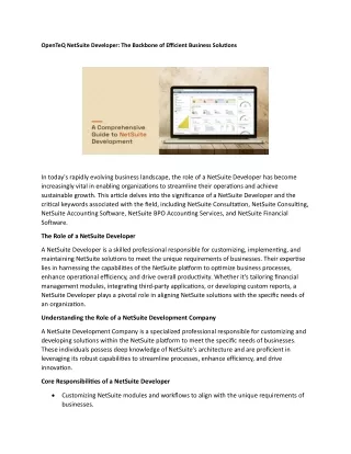 openteq netsuite developer the backbone