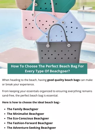 how to choose the perfect beach bag for every