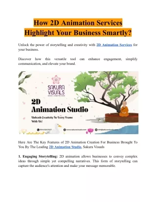 How 2D Animation Services Highlight Your Business Smartly_