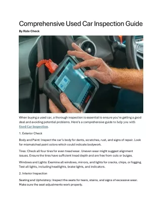 Comprehensive Used Car Inspection Guide