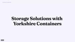 Yorkshire Containers provides container Sales , Yorkshire Containers