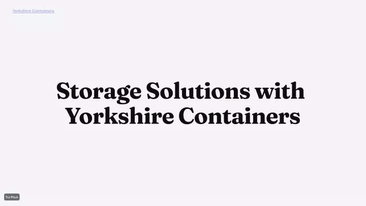 yorkshire containers