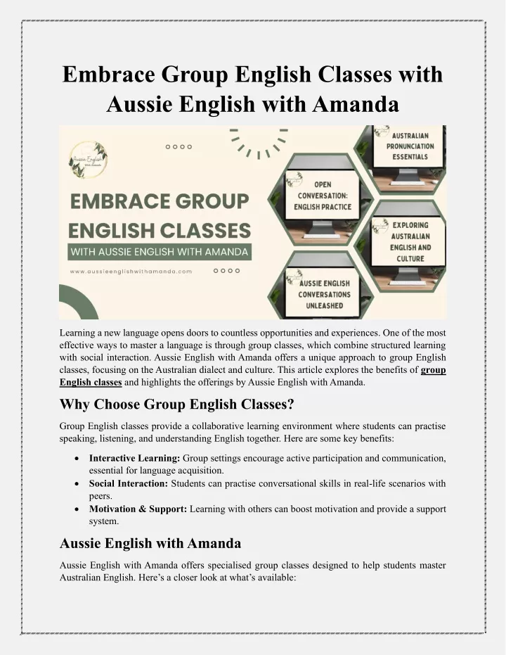 embrace group english classes with aussie english