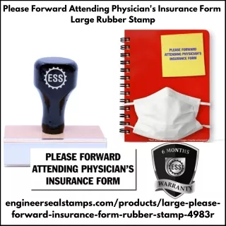 Large Please Forward Attending Physician's Insurance Form Rubber Stamp