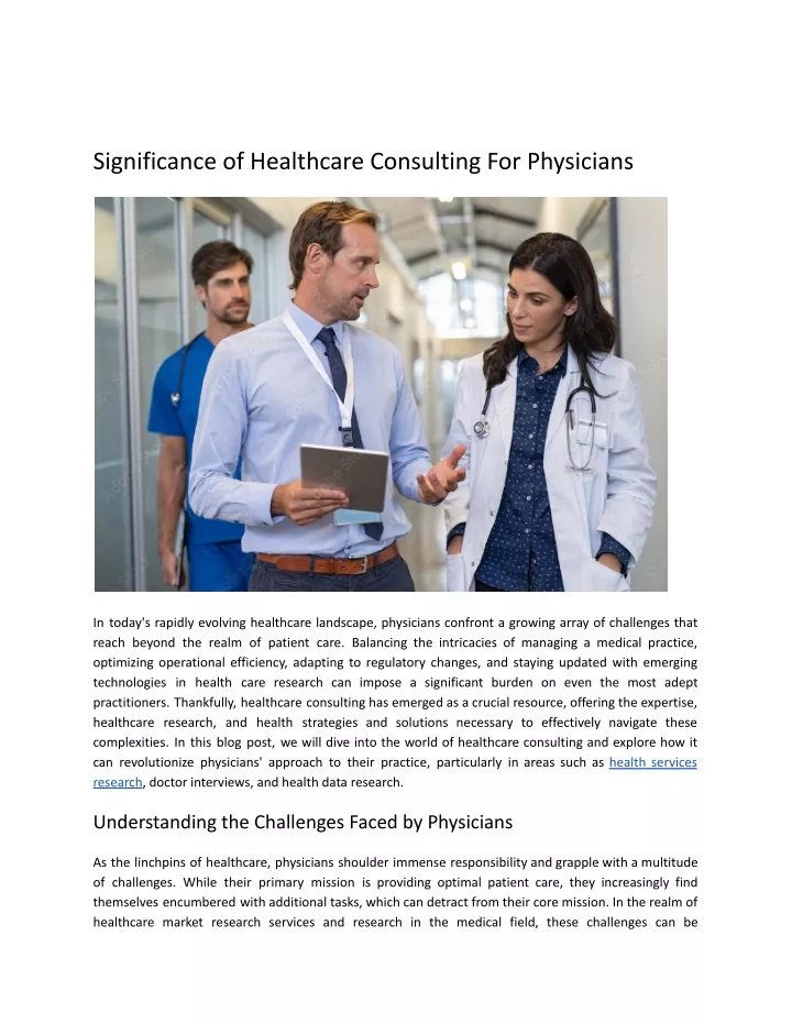 significance of healthcare consulting