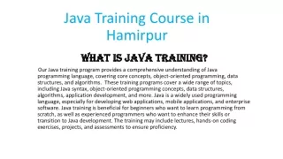 Java Training Course in Hamirpur