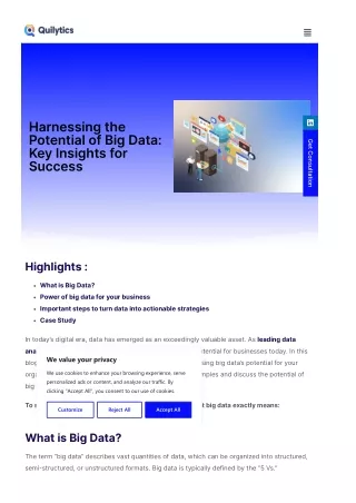Harnessing the Potential of Big Data: Key Insights for Success