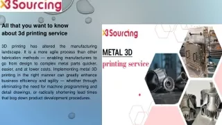 All that you want to know about 3d printing service