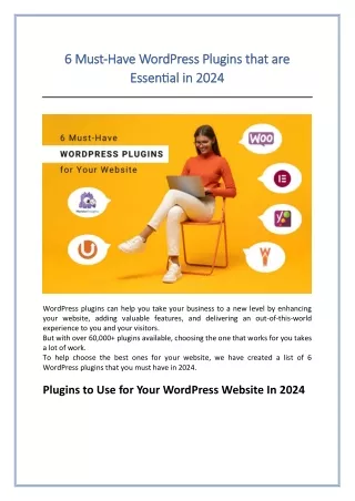 6 Must-Have WordPress Plugins that are Essential in 2024