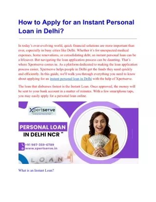 Instant Personal Loan in Delhi