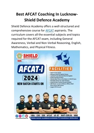 Best AFCAT Coaching In Lucknow