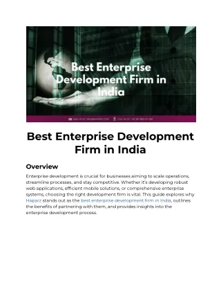 Best Enterprise Development Firm in India