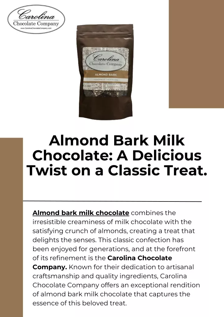 almond bark milk chocolate a delicious twist