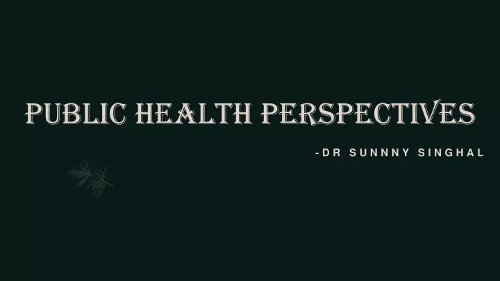 public health perspectives