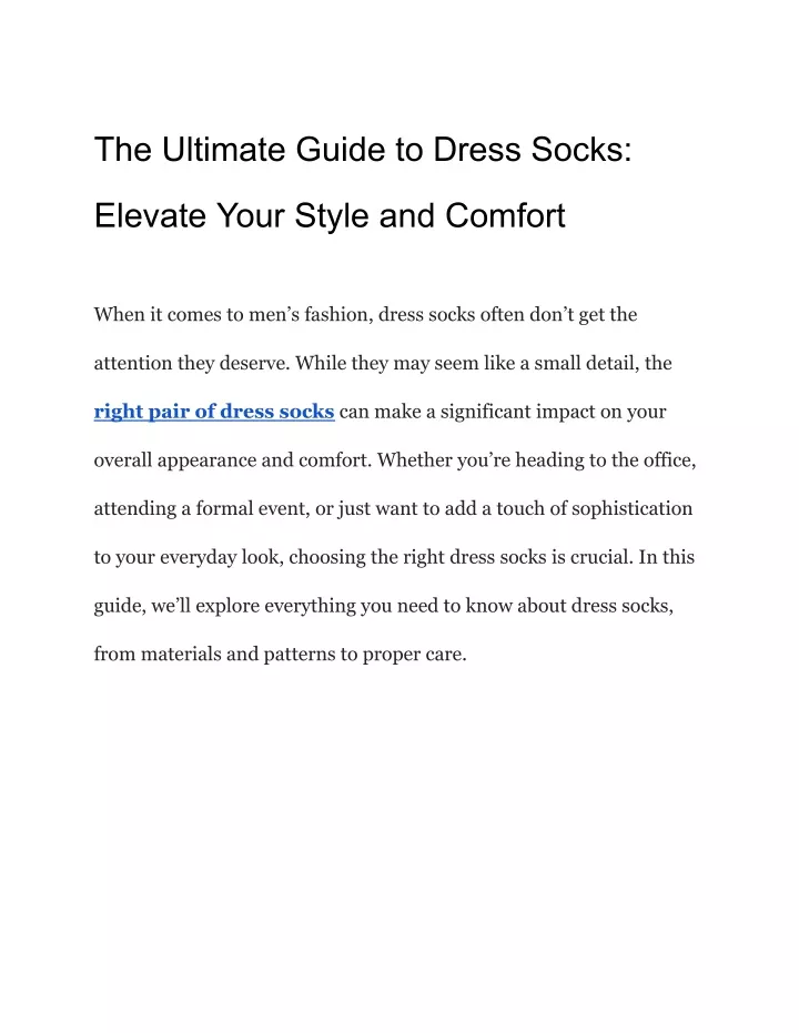 the ultimate guide to dress socks