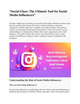 “Social Glaze: The Ultimate Tool for Social Media Influencers”