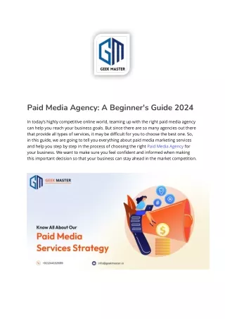 Paid Media Agency: A Beginner's Guide 2024