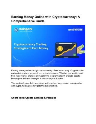 Earning Money Online with Cryptocurrency_ A Comprehensive Guide