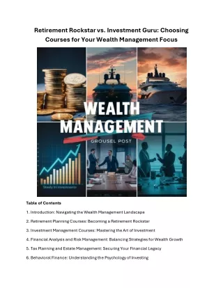 Master Finance & Understand Wealth Management