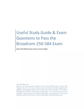 Useful Study Guide & Exam Questions to Pass the Broadcom 250-584 Exam