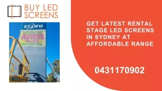 Get latest rental stage LED screens in Sydney at affordable range