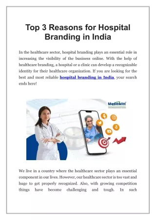 Top 3 Reasons for Hospital Branding in India