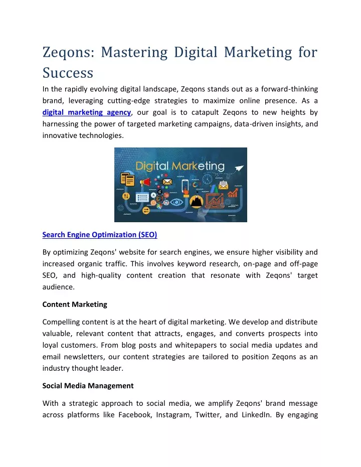 zeqons mastering digital marketing for success