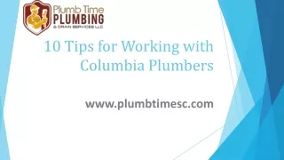 10 Tips for Working with Columbia Plumbers
