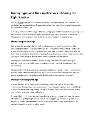 grating types and their applications choosing