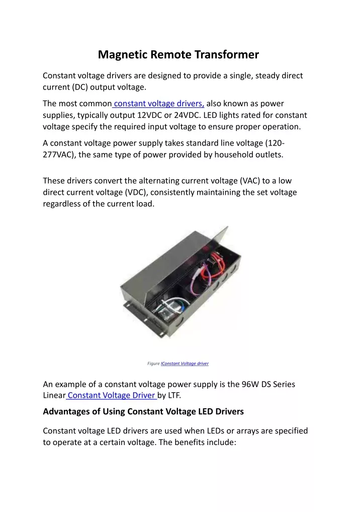 magnetic remote transformer constant voltage