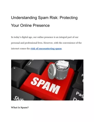 understanding spam risk protecting
