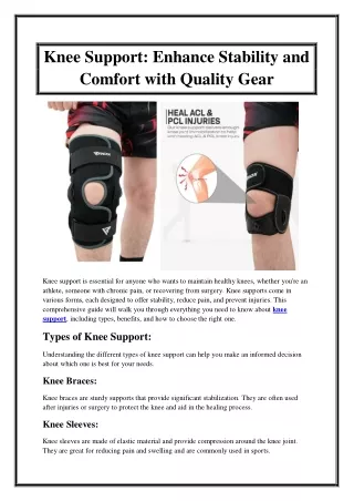 Knee Support Enhance Stability and Comfort with Quality Gear