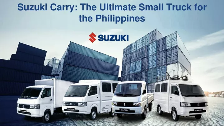 suzuki carry the ultimate small truck for the philippines