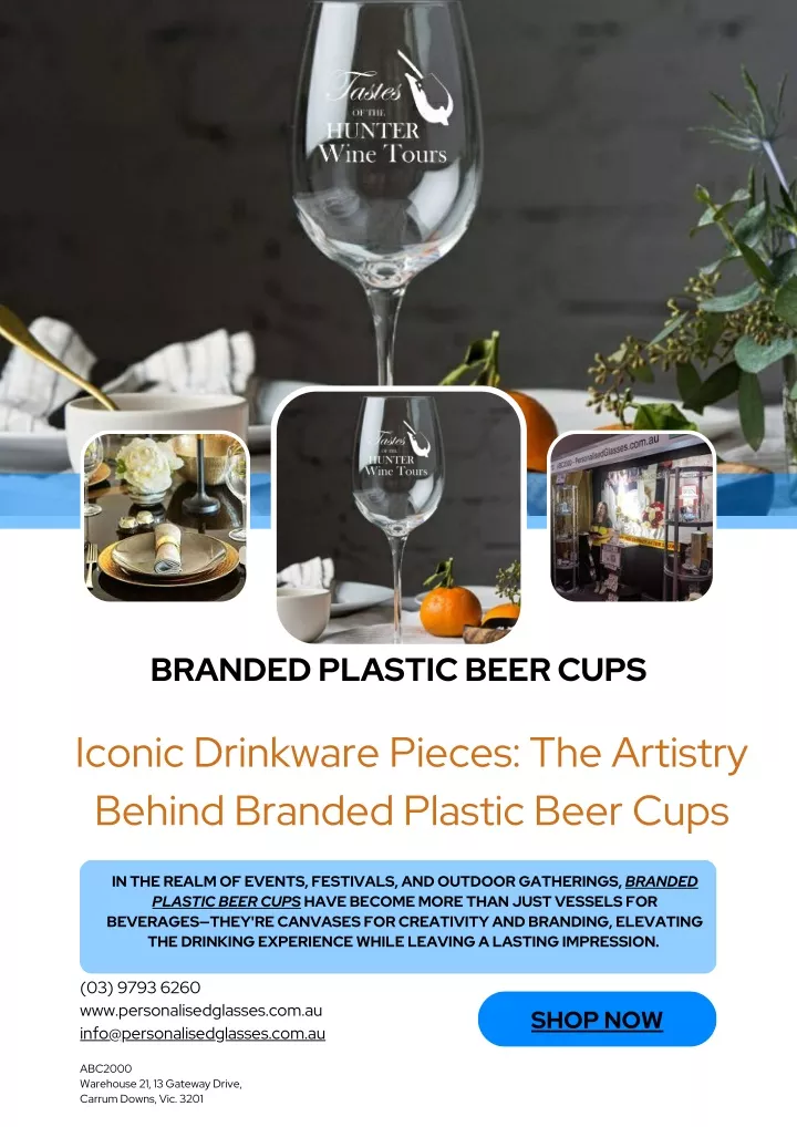 branded plastic beer cups