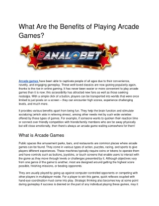 what are the benefits of playing arcade games