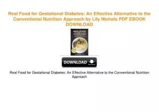 Real Food for Gestational Diabetes: An Effective Alternative to the Conventional