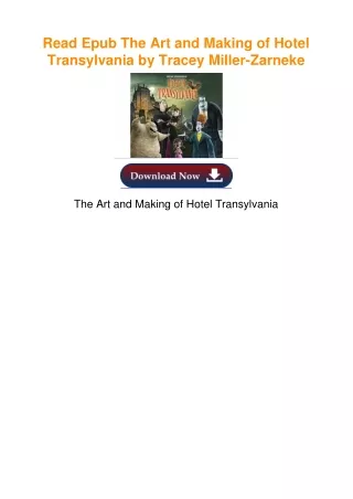 Read Epub The Art and Making of Hotel Transylvania by Tracey