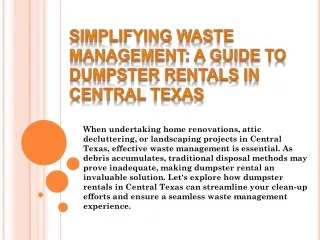 Simplifying Waste Management ppt