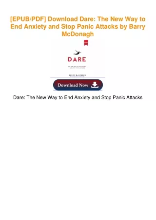 (Unlimited ebook) Dare: The New Way to End Anxiety and Stop Panic