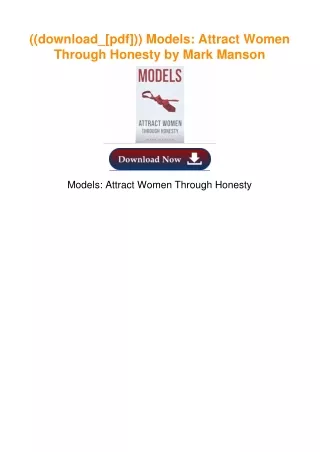 (Unlimited ebook) Models: Attract Women Through Honesty by Mark Manson