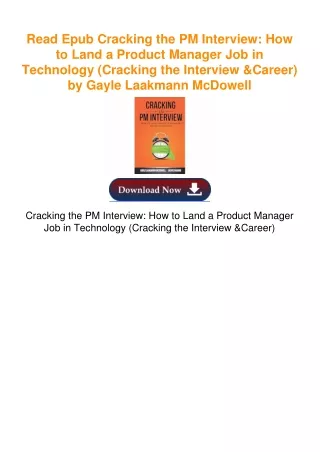 Download [EPUB] Cracking the PM Interview: How to Land a Product