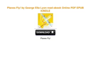 Planes Fly! by George Ella Lyon [PDF EBOOK EPUB KINDLE]
