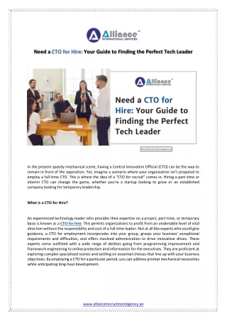 Need a CTO for Hire Your Guide to Finding the Perfect Tech Leader
