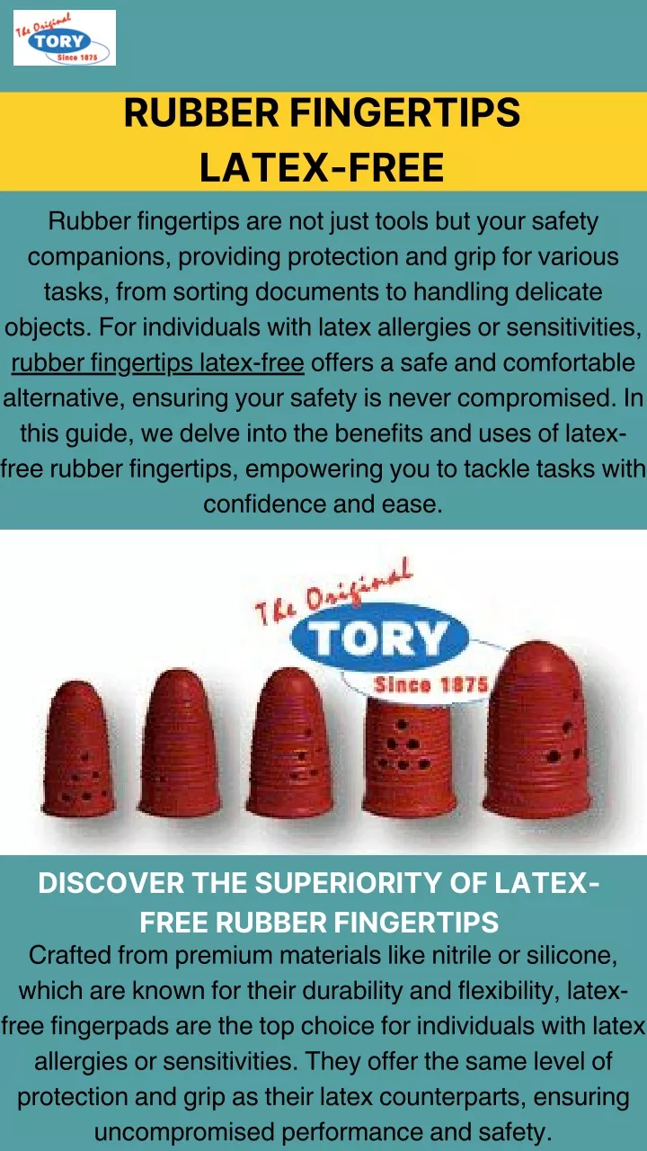 PPT - Latex-Free Rubber Finger Cots for Comfort & Protection Tory Inc ...