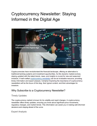 Cryptocurrency Newsletter_ Staying Informed in the Digital Age