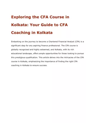 Exploring the CFA Course in Kolkata_ Your Guide to CFA Coaching in Kolkata (1)