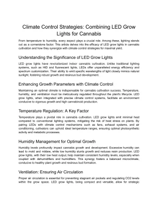 Climate Control Strategies_ Combining LED Grow Lights for Cannabis