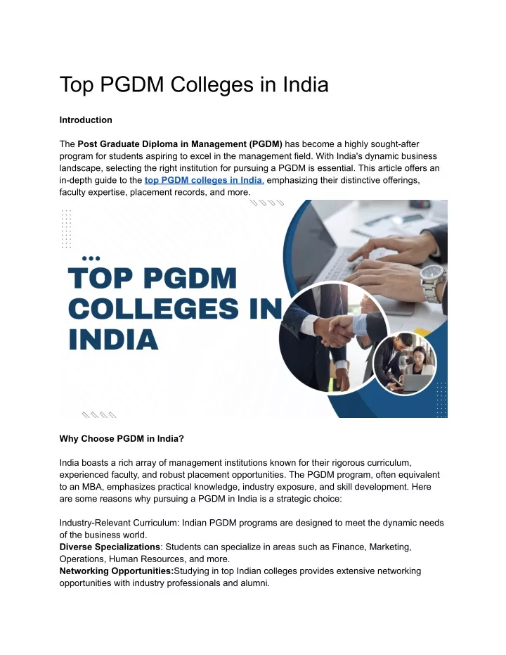 top pgdm colleges in india